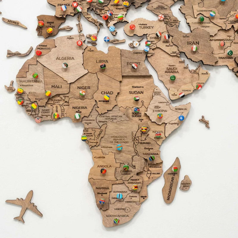 3D-puinen maailmankartta Terra